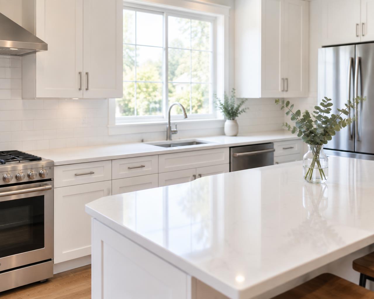 A bright, freshly cleaned kitchen